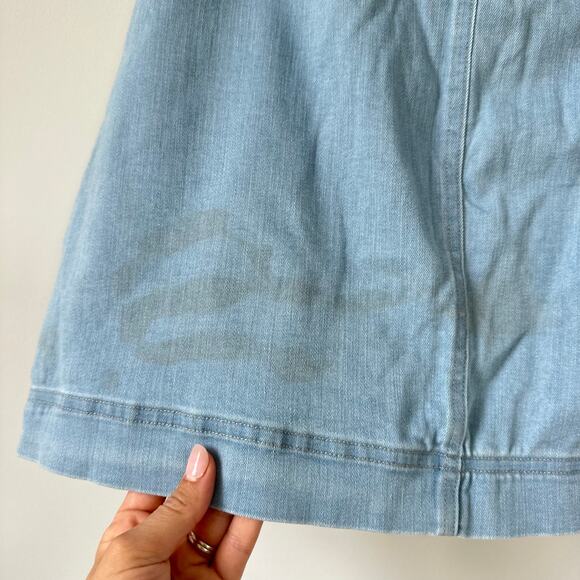 Spartina 449 Neveah Denim Button Front Belted Skirt Blue 6 - Picture 6 of 9